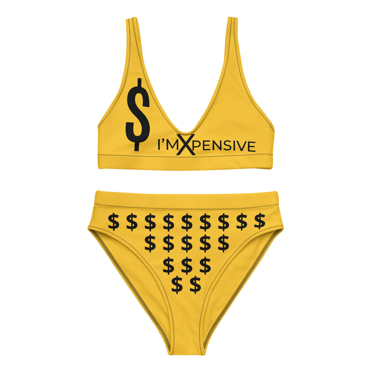 I’m Expensive Dollars Recycled HighWaisted Bikini Bumble Zen and
