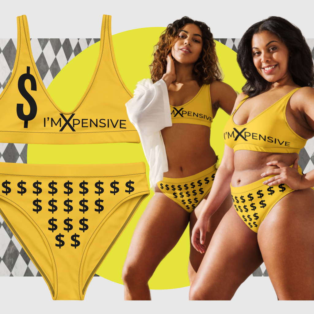 I’m Expensive Dollars Recycled High-Waisted Bikini - Bumble