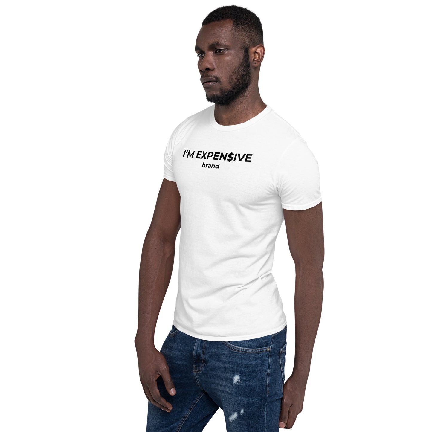 I'm Expensive Dollar Sign Logo Short-Sleeve Genderless T-Shirt - Black Print