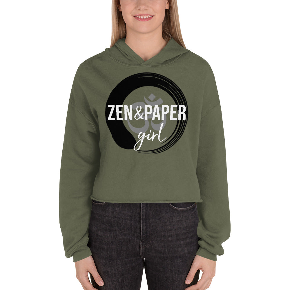 Zen & Paper Girl Logo Crop Hoodie