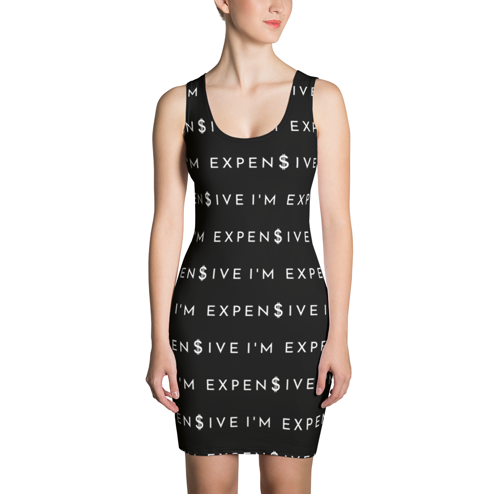 I'm Expensive Multi-Print Dress - Black