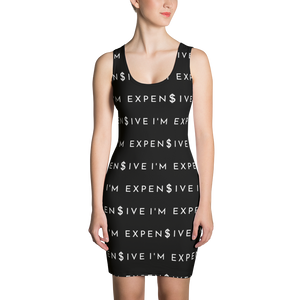 I'm Expensive Multi-Print Dress - Black