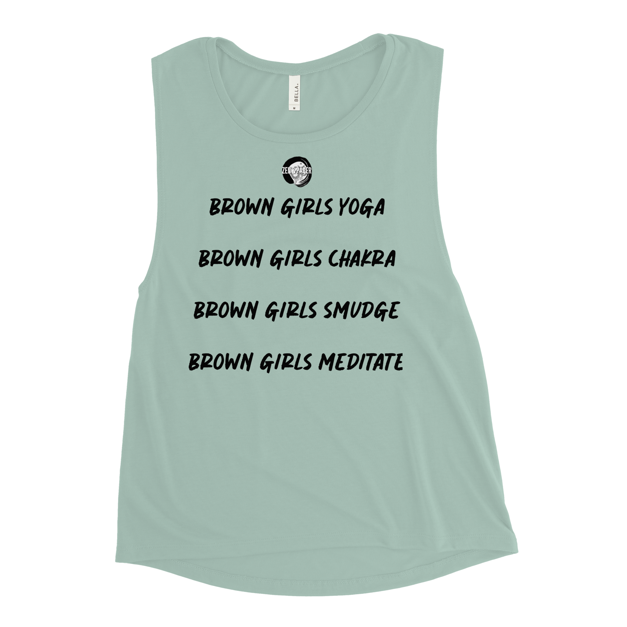 Zen & Paper Girl Brown Girls Yoga Ladies’ Muscle Tank