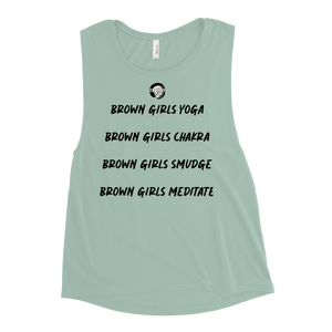 Zen & Paper Girl Brown Girls Yoga Ladies’ Muscle Tank