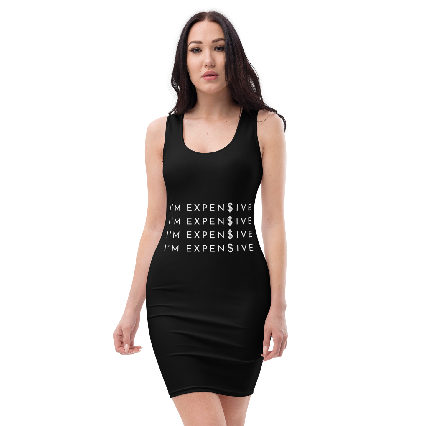I'm Expensive Band Dress - Black