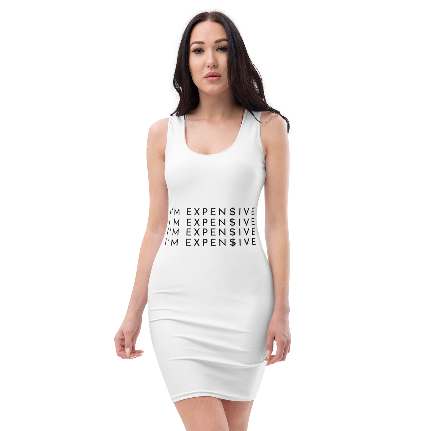 I'm Expensive Band Dress - Put a Ring On It White