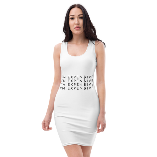 I'm Expensive Band Dress - Put a Ring On It White