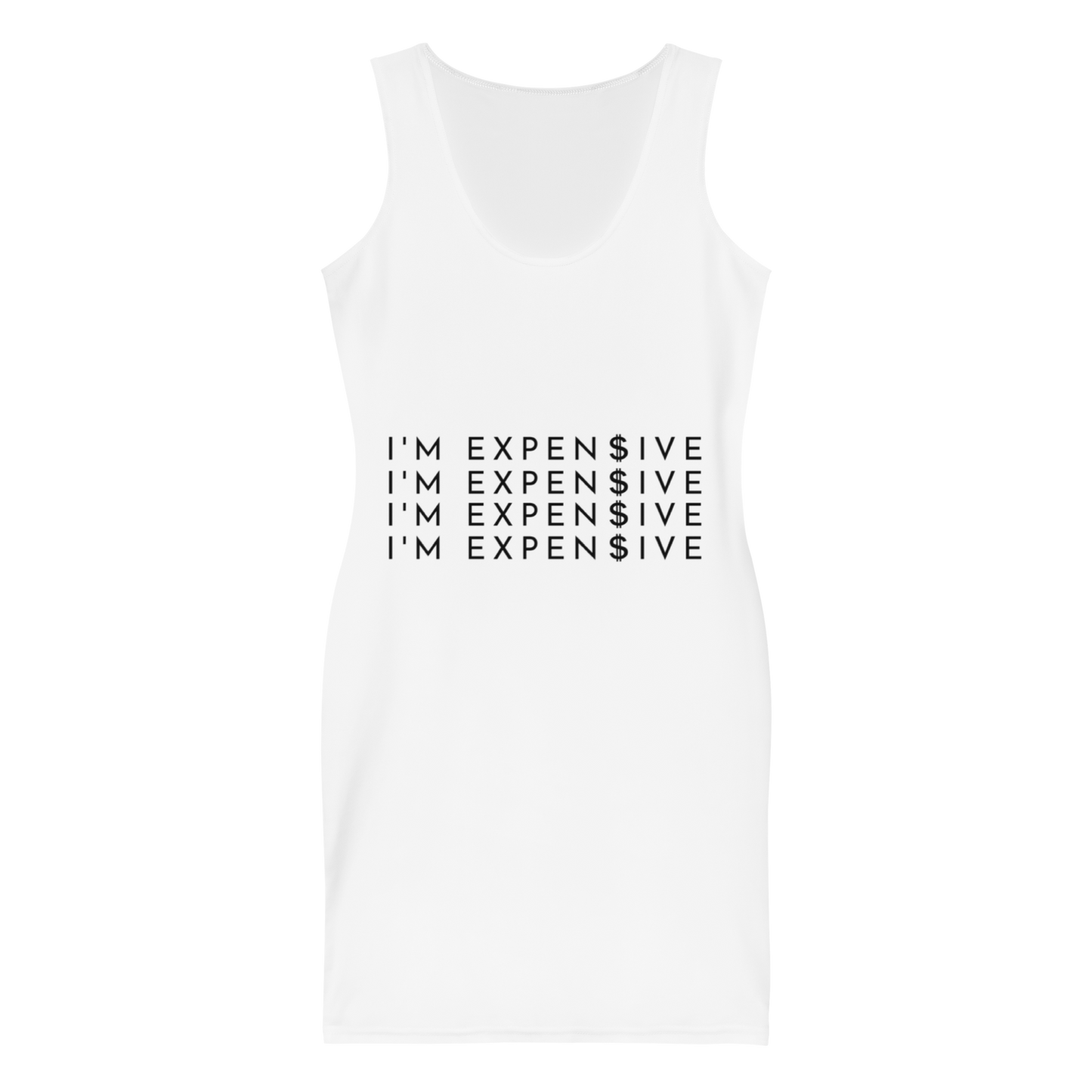 I'm Expensive Band Dress - Put a Ring On It White