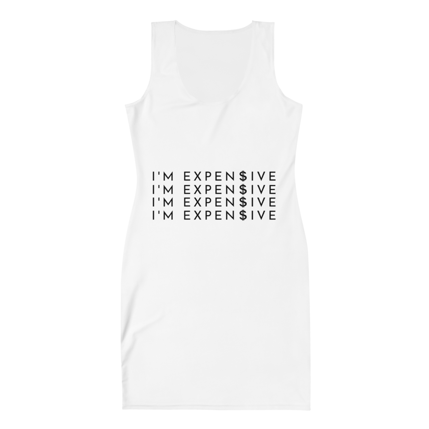 I'm Expensive Band Dress - Put a Ring On It White