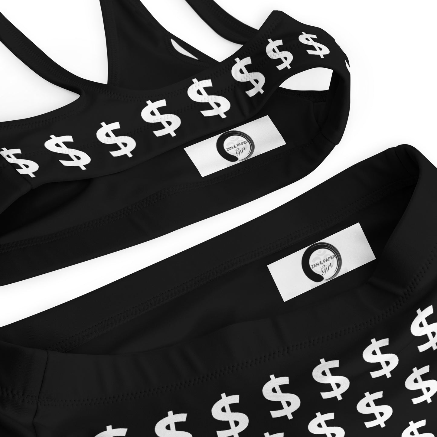 I'm Expensive Dollars Recycled High-Waisted Bikini - Black