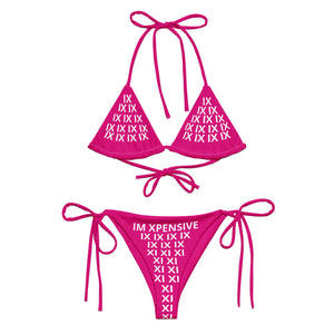 I'm Expensive IX Recycled String Bikini - Hot Pink