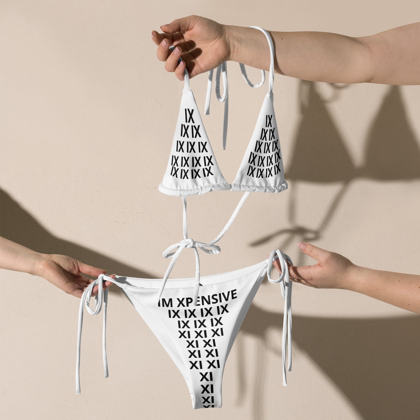 I'm Expensive IX Recycled String Bikini - Yes White