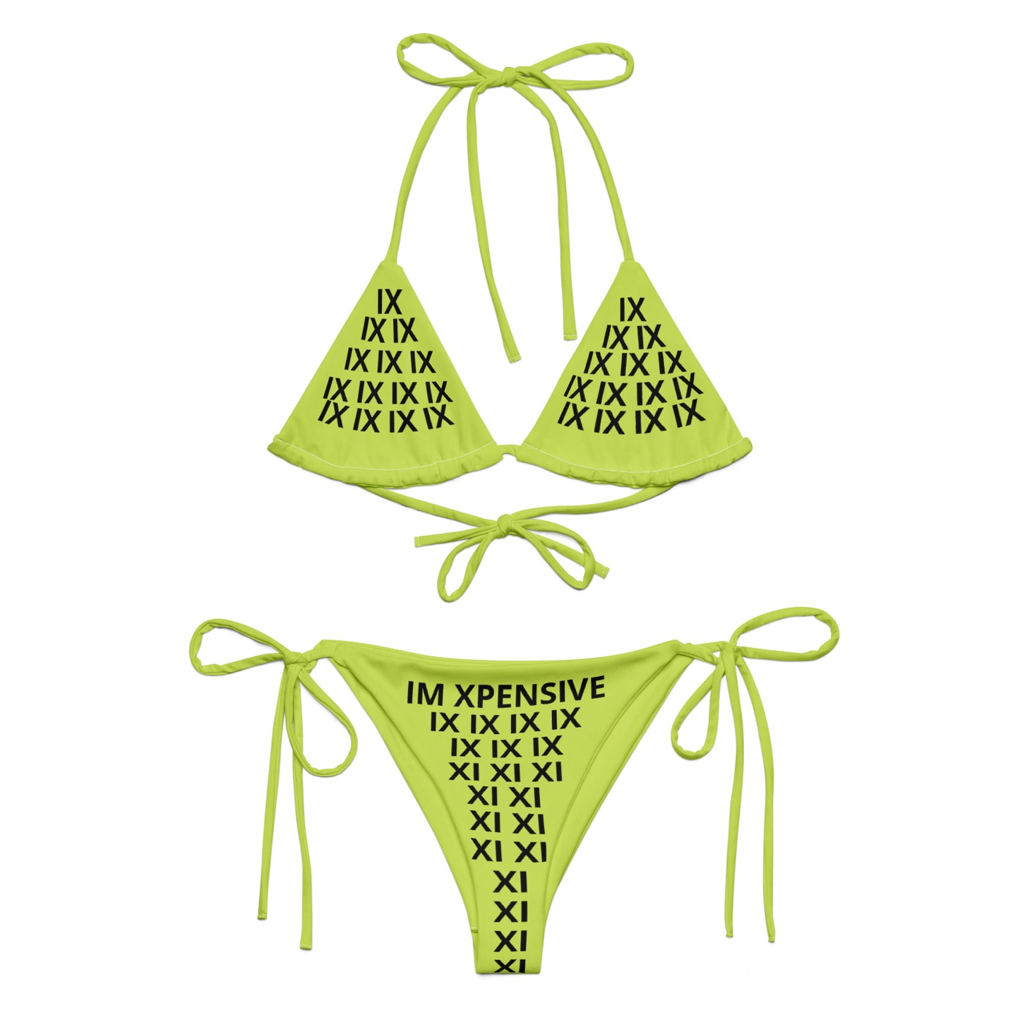 I'm Expensive IX Recycled String Bikini - Lime