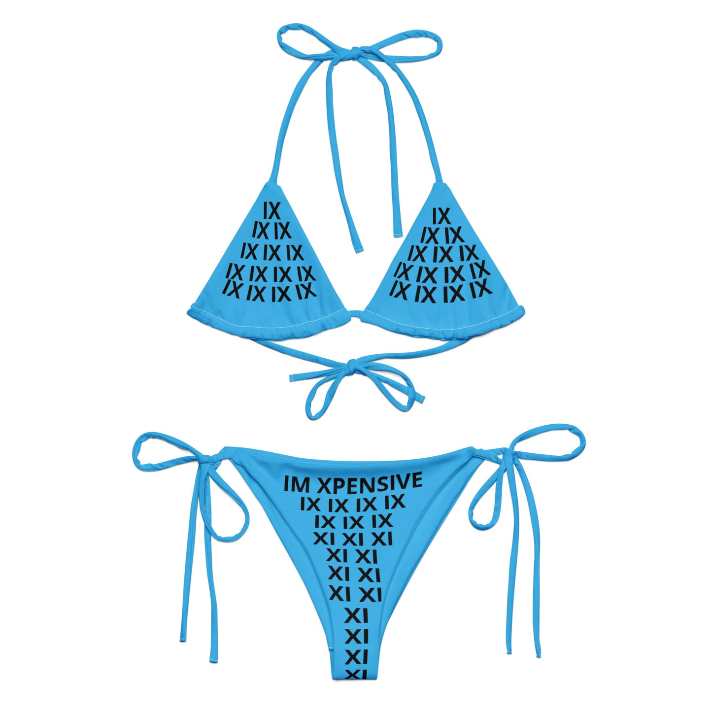 I'm Expensive IX Recycled String Bikini - Azure