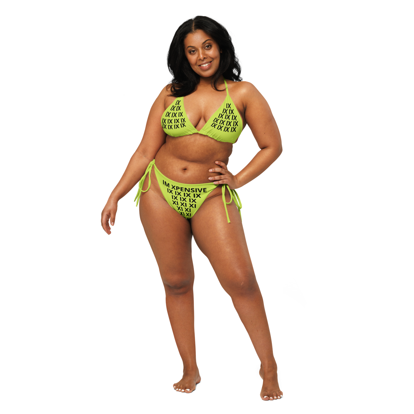 I'm Expensive IX Recycled String Bikini - Lime