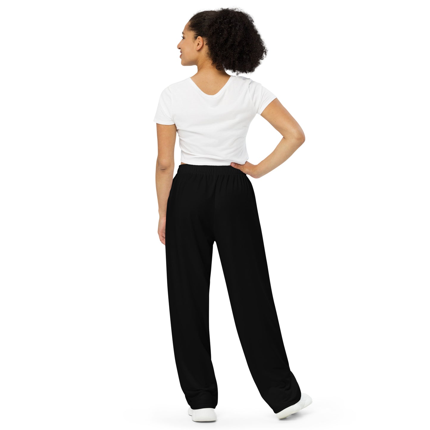 I'm Expensive Super Model  Genderless Wide-Leg Sweatpants - Black