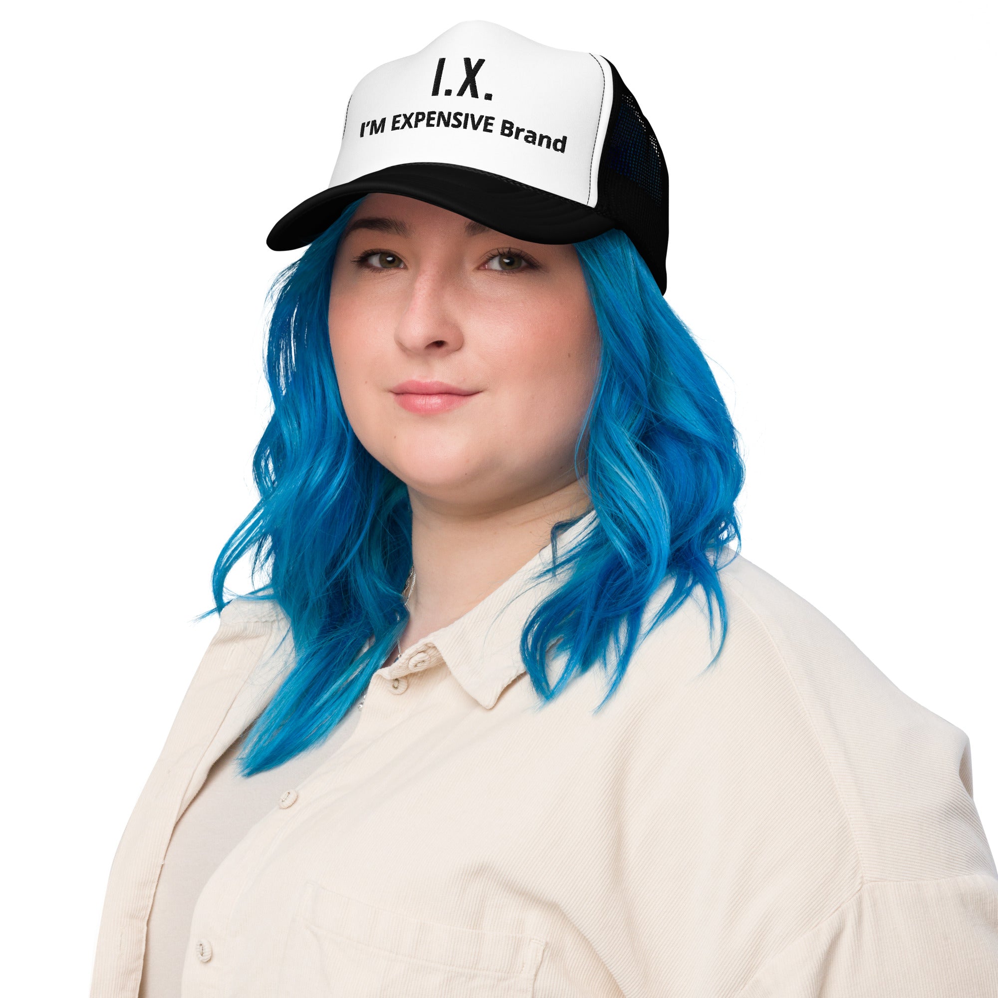 I’m Expensive IX White Foam Trucker Hat