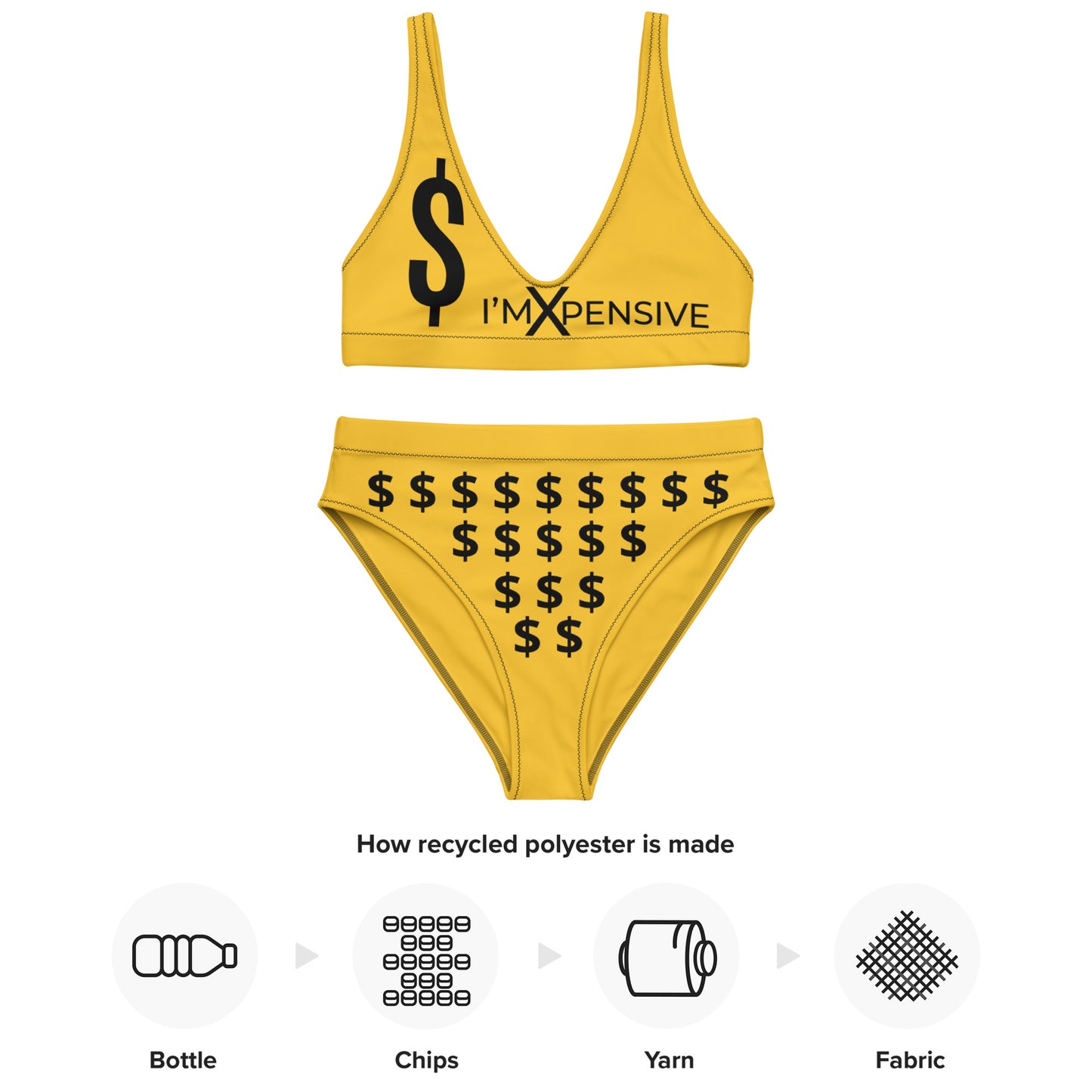 I’m Expensive Dollars Recycled High-Waisted Bikini - Bumble