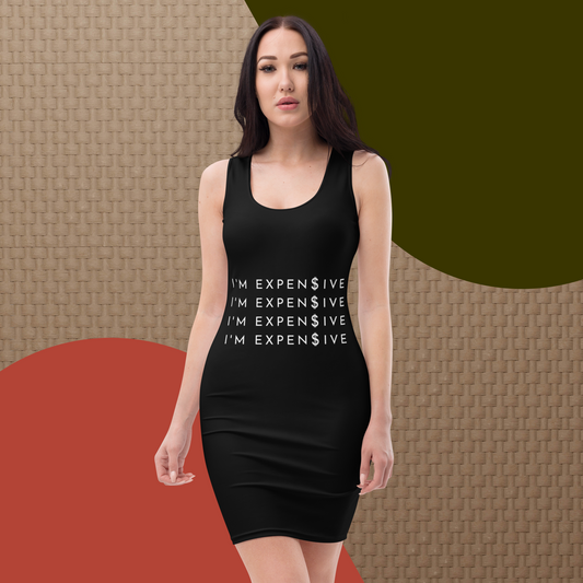I'm Expensive Band Dress - Black