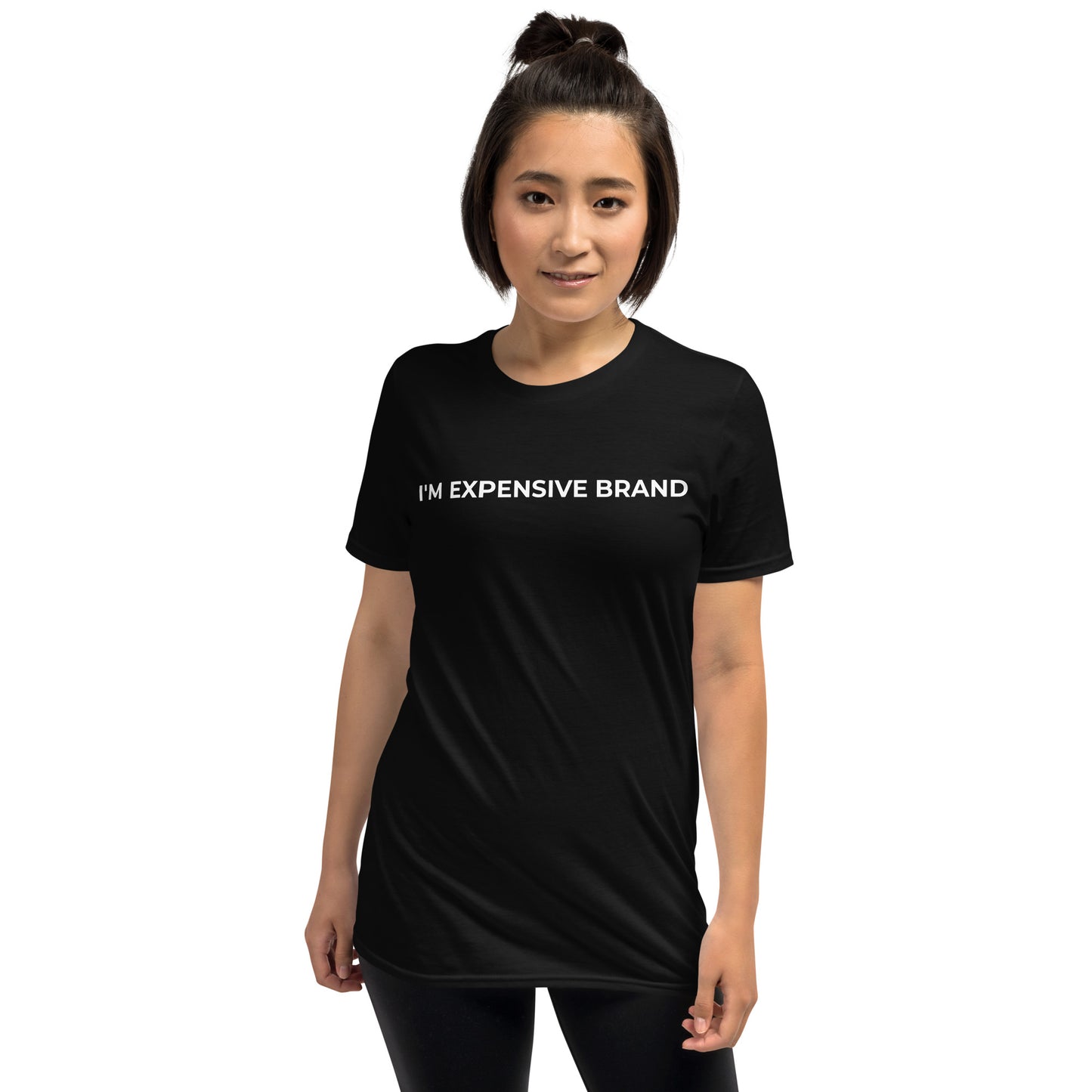 I'm Expensive Classic Logo Short-Sleeve Genderless T-Shirt - White Print