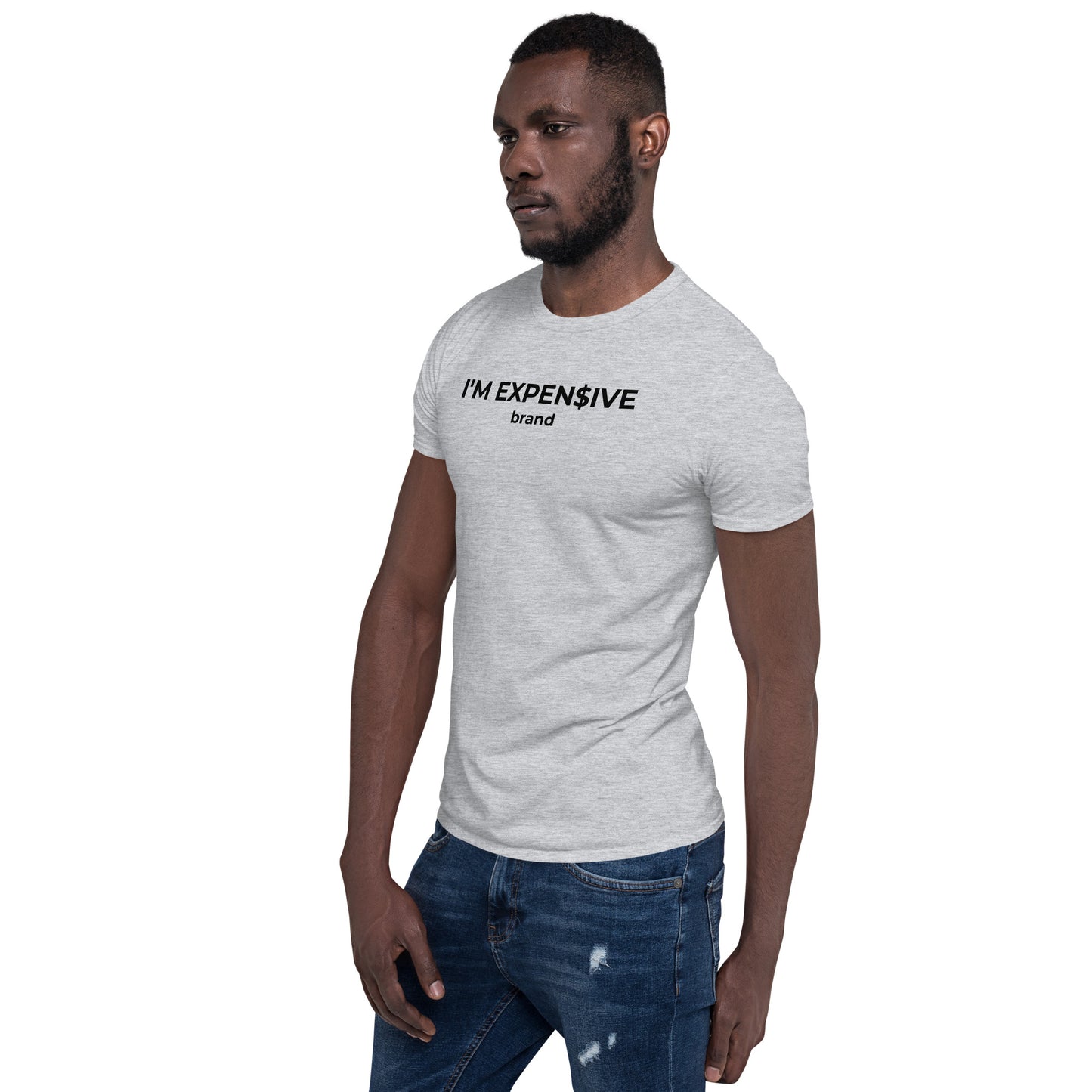 I'm Expensive Dollar Sign Logo Short-Sleeve Genderless T-Shirt - Black Print