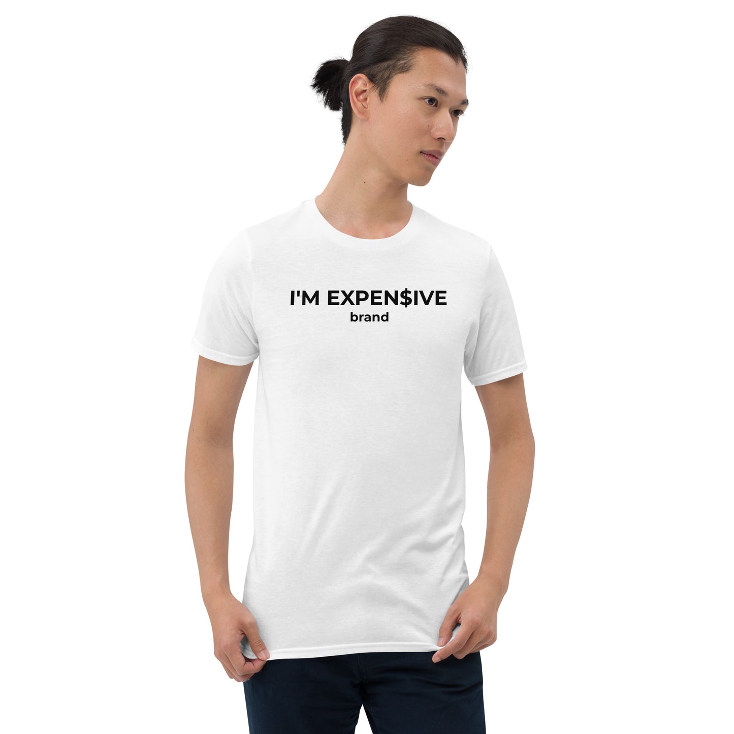 I'm Expensive Dollar Sign Logo Short-Sleeve Genderless T-Shirt - Black Print