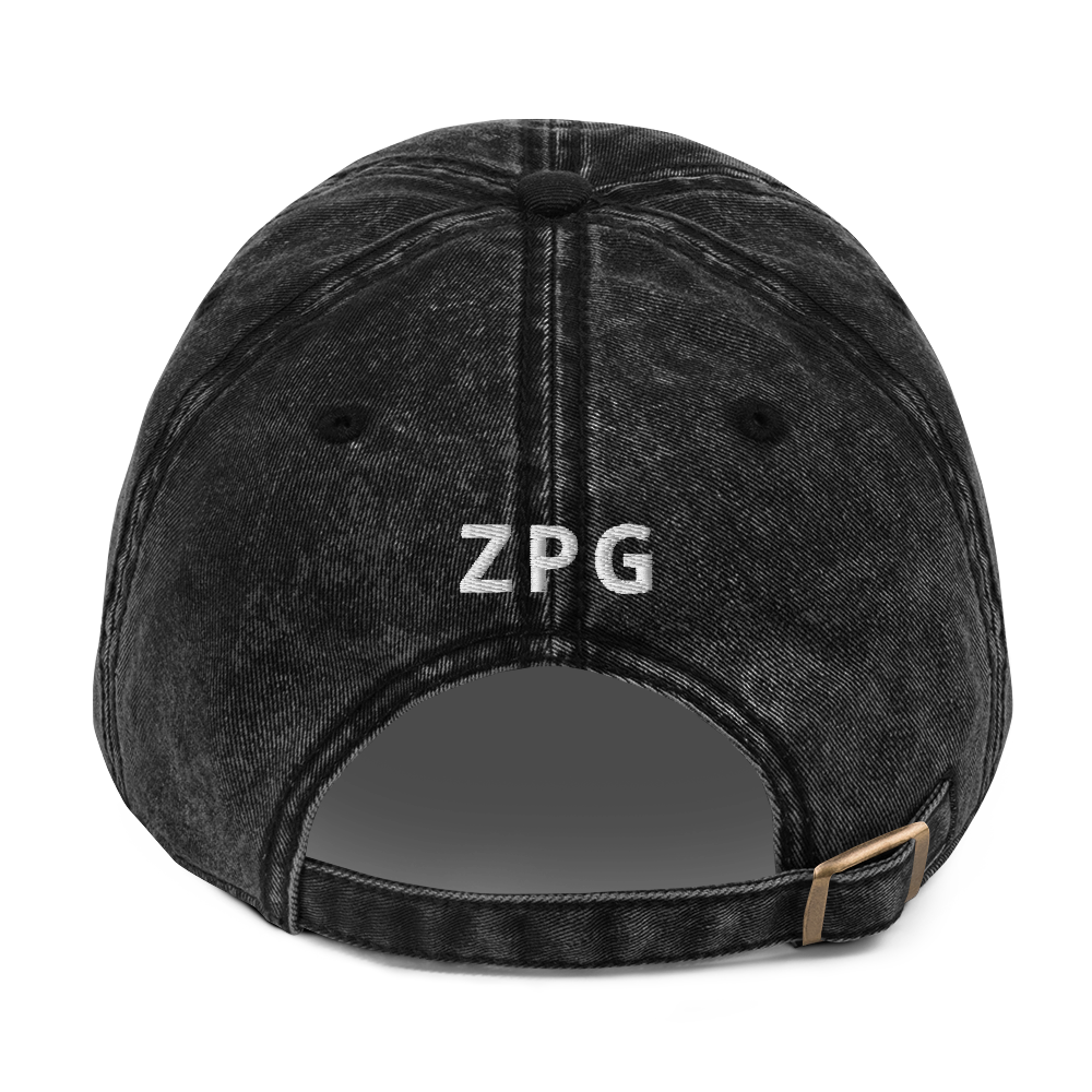 ZPG Love Vintage Black Cotton Twill Cap