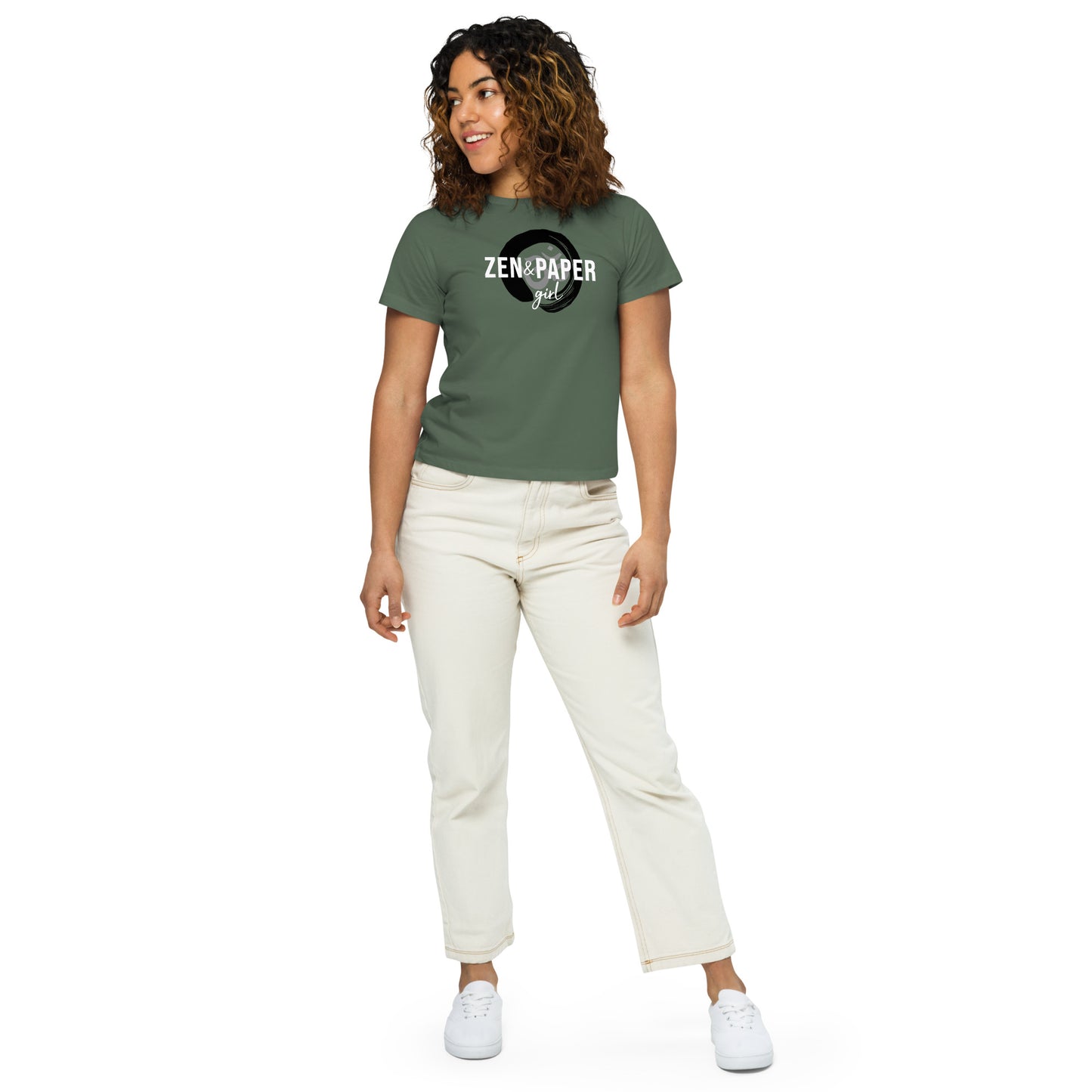 Zen & Paper Logo Women’s High-Waisted Logo Tee