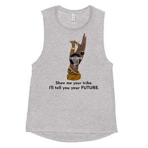 Zen & Paper Girl Future Ladies’ Muscle Tank - Black Print