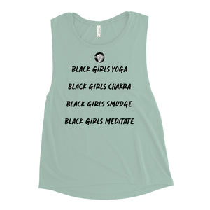 Zen & Paper Girl Black Girls Yoga Ladies’ Muscle Tank