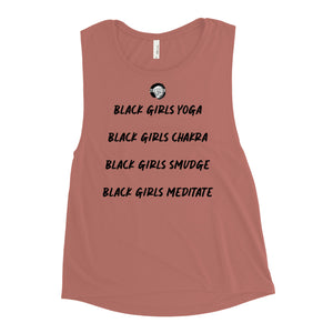 Zen & Paper Girl Black Girls Yoga Ladies’ Muscle Tank