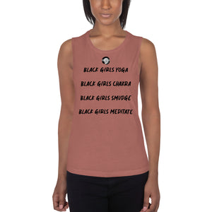 Zen & Paper Girl Black Girls Yoga Ladies’ Muscle Tank