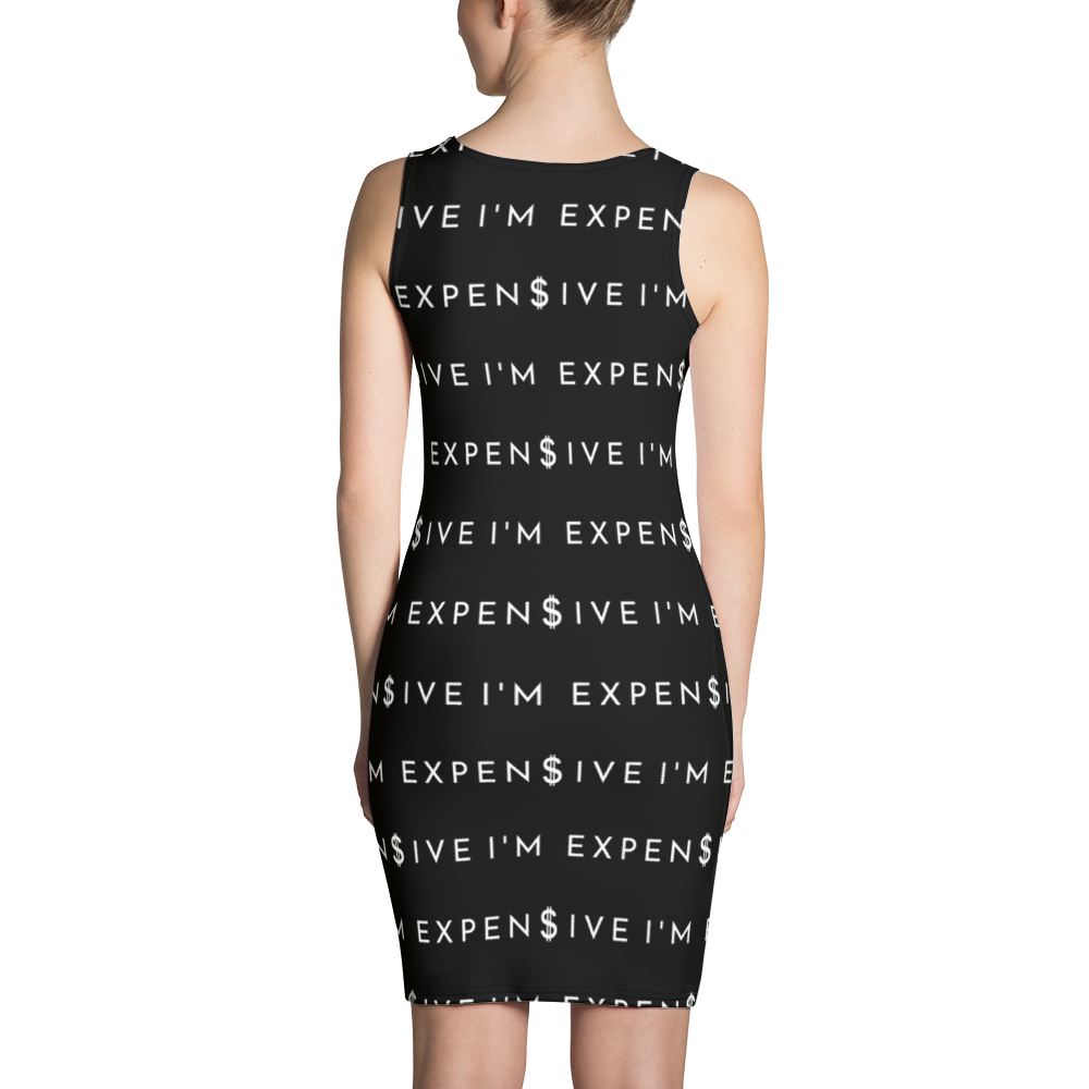 I'm Expensive Multi-Print Dress - Black
