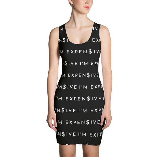I'm Expensive Multi-Print Dress - Black