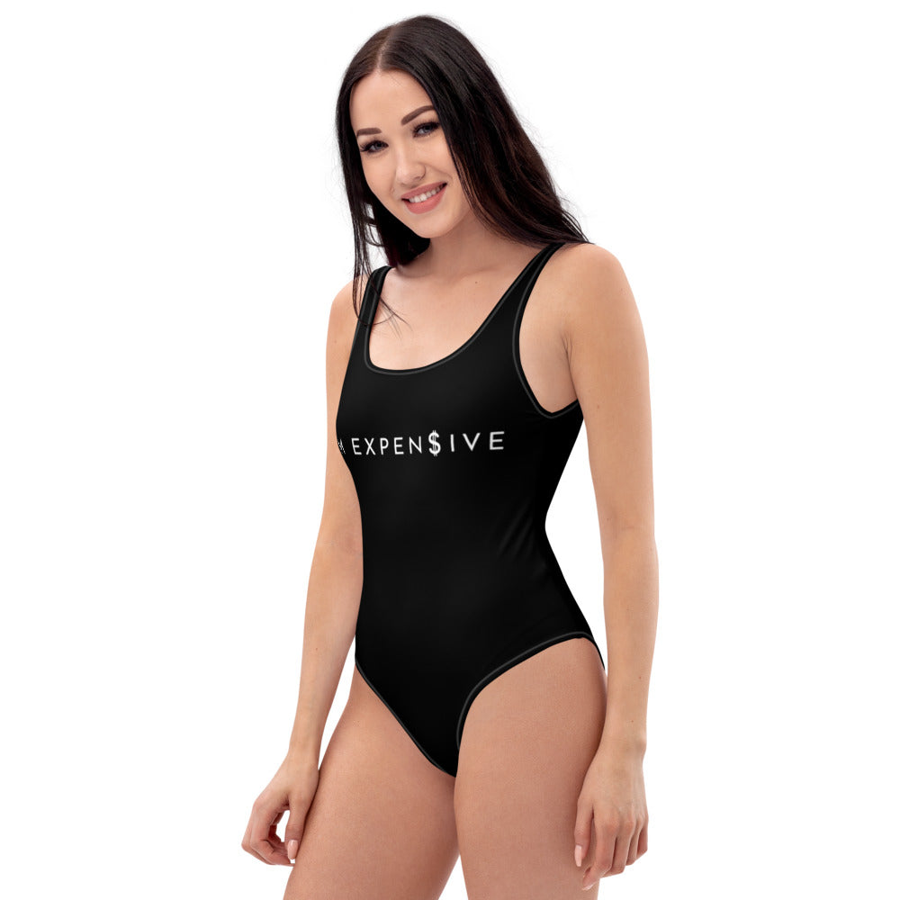 I'm Expensive White Logo One-Piece - Panther Black